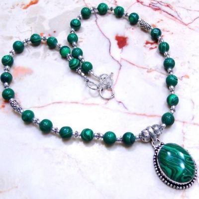 Mal 033b collier parure malachite achat vente bijoux argent 925 ethnique