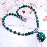 Mal 033d collier parure malachite achat vente bijoux argent 925 ethnique