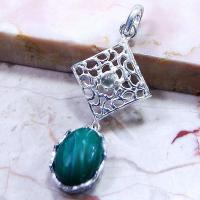 Mal 041b pendentif pendant malachite achat vente bijou argent 925