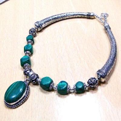 Mal 047a collier parure malachite achat vente bijoux argent 925 ethnique