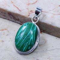 Mal 052b pendentif pendant malachite achat vente bijou argent 925