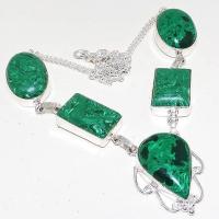 Mal 077a collier parure sautoir malachite achat vente bijou argent 925