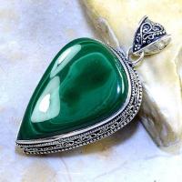 Mal 078b pendentif pendant malachite achat vente bijou argent 925