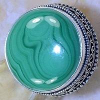 Mal 105c bague t58 24mm malachite achat vente bijou argent 925