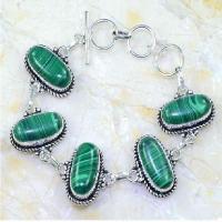 Mal 111a bracelet 10x20mm malachite achat vente bijou argent 925