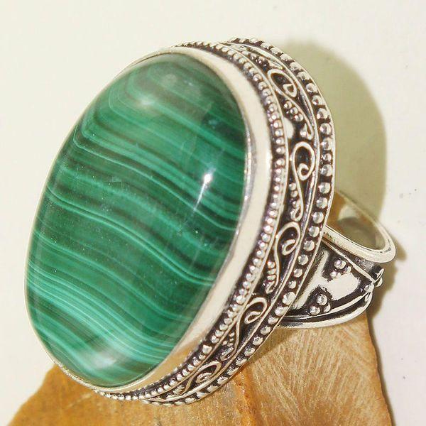 Mal 114c bague t58 20x30mm malachite achat vente bijou argent 925