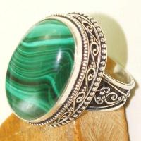 Mal 116c bague t58 18x25mm malachite achat vente bijou argent 925