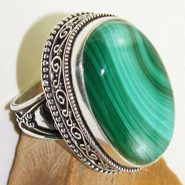 Mal 118c bague t61 20x30mm malachite achat vente bijou argent 925