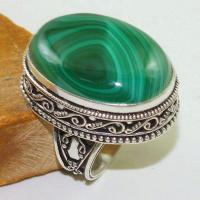 Mal 124b bague chevaliere t59 20x30mm malachite achat vente bijou argent 925