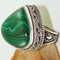 Mal 127c bague chevaliere t59 25x25mm malachite achat vente bijou argent 925