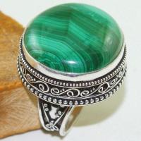 Mal 128b bague chevaliere t58 24mm malachite achat vente bijou argent 925