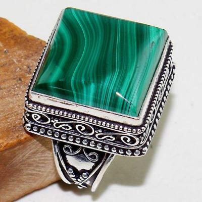 Mal 132a bague chevaliere t61 19x19mm malachite achat vente bijou argent 925