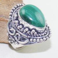 Mal 164b bague chevaliere t58 12x16mm malachite achat vente bijoux argent 925 ethnique