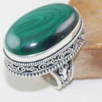 Mal 165a bague chevaliere t60 20x30mm malachite achat vente bijoux argent 925 ethnique