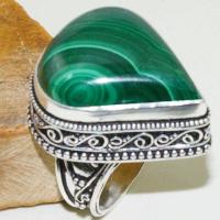 Mal 167b bague chevaliere t59 22x26mm malachite achat vente bijoux argent 925 ethnique