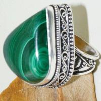 Mal 167c bague chevaliere t59 22x26mm malachite achat vente bijoux argent 925 ethnique