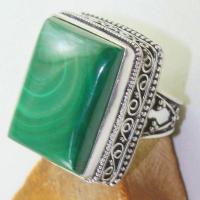 Mal 173c bague chevaliere t58 20x25mm malachite achat vente bijoux argent 925 ethnique