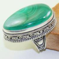 Mal 174a bague chevaliere t61 20x35mm malachite achat vente bijoux argent 925 ethnique