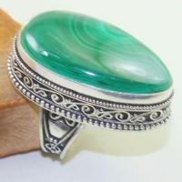 Mal 174b bague chevaliere t61 20x35mm malachite achat vente bijoux argent 925 ethnique