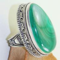 Mal 174c bague chevaliere t61 20x35mm malachite achat vente bijoux argent 925 ethnique