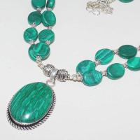 Mal 184b collier parure pendentif 24x34mm malachite achat vente bijoux argent 925 ethnique