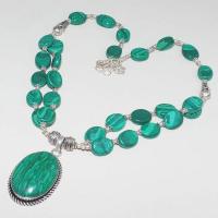 Mal 184d collier parure pendentif 24x34mm malachite achat vente bijoux argent 925 ethnique