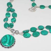 Mal 185b collier parure pendentif 24x34mm malachite achat vente bijoux argent 925 ethnique