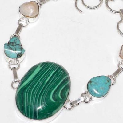 Mal 187b bracelet 24x32mm malachite turquoise achat vente bijoux argent 925 ethnique