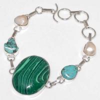 Mal 187d bracelet 24x32mm malachite turquoise achat vente bijoux argent 925 ethnique