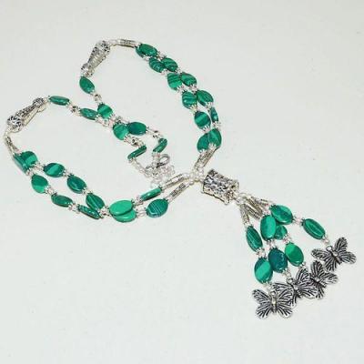 Mal 189b collier sautoir parure malachite 3rangs pendants papillon achat vente bijou argent 925