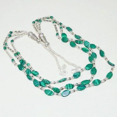 Mal 190b collier sautoir parure malachite 3rangs ethnique achat vente bijou argent 925