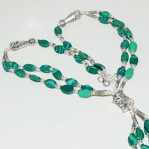 Mal 191c collier sautoir parure malachite 3rangs pendants plumes achat vente bijou argent 925