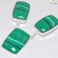 Mal 199b collier parure sautoir malachite achat vente bijoux argent 925 ethnique