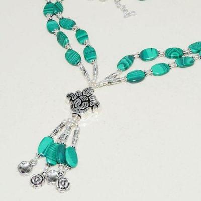 Mal 200b collier parure sautoir malachite pendants fleurs achat vente bijoux argent 925 ethnique