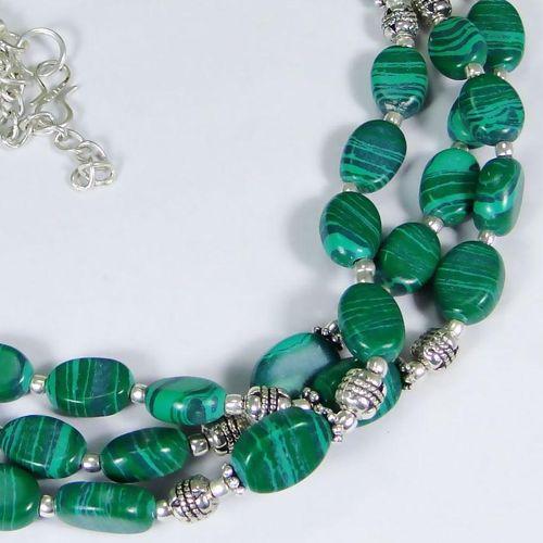 Mal 202c collier parure sautoir malachite achat vente bijoux argent 925 ethnique