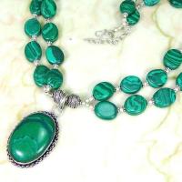 Mal 203b collier parure sautoir pe dentif malachite achat vente bijoux argent 925 ethnique