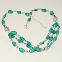 Mal 204a collier parure sautoir 40gr malachite achat vente bijoux argent 925 ethnique 1