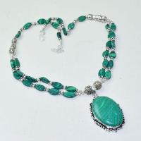 Mal 206a collier parure sautoir 48gr pendentif malachite achat vente bijoux argent 925 ethnique