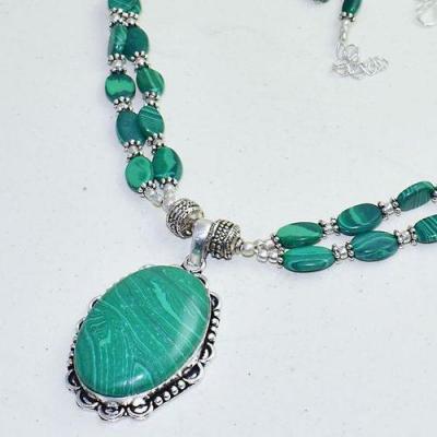 Mal 206b collier parure sautoir 48gr pendentif malachite achat vente bijoux argent 925 ethnique