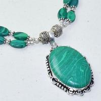 Mal 206c collier parure sautoir 48gr pendentif malachite achat vente bijoux argent 925 ethnique