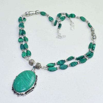 Mal 206b collier parure sautoir 48gr pendentif malachite achat vente bijoux argent 925 ethnique