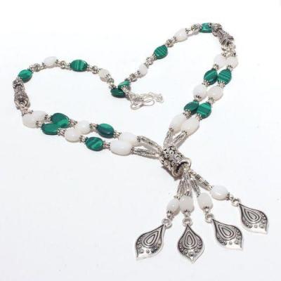 Mal 207b collier parure sautoir 50gr pendentif gouttes malachite opale achat vente bijoux argent