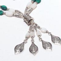 Mal 207c collier parure sautoir 50gr pendentif gouttes malachite opale achat vente bijoux argent