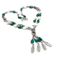 Mal 209a collier parure sautoir 49gr pendentif plumes malachite opale achat vente bijoux argent