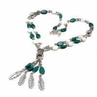 Mal 209d collier parure sautoir 49gr pendentif plumes malachite opale achat vente bijoux argent