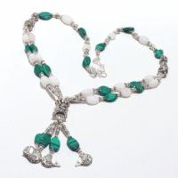 Mal 210h collier parure sautoir 47gr pendentif poissons malachite opale achat vente bijoux argent