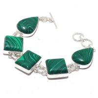 Mal 218a bracelet 29gr malachite verte 20x25mm achat vente bijoux argent 925 ethnique