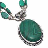 Mal 219c collier pendentif 25x35mm 41gr malachite achat vente bijoux argent