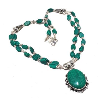 Mal 220c collier pendentif 25x35mm 44gr malachite achat vente bijoux argent