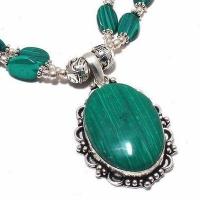 Mal 220b collier pendentif 25x35mm 44gr malachite achat vente bijoux argent